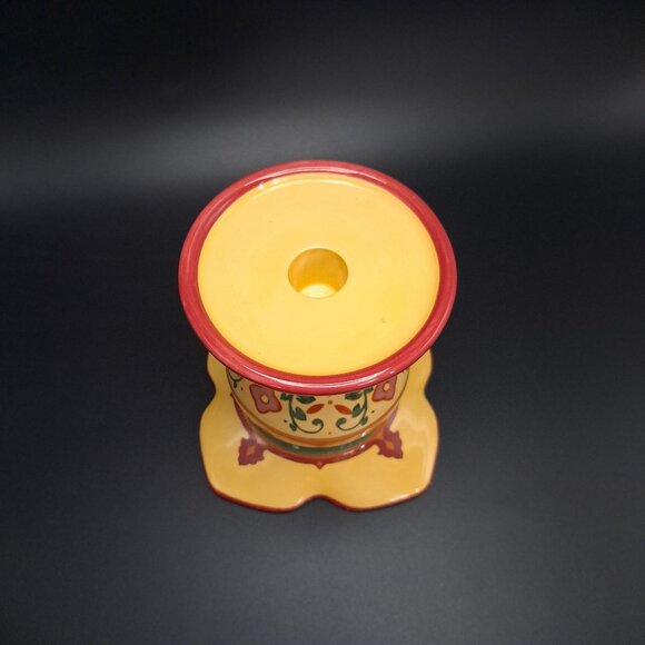 Partylite Tuscan Bohemian Spice Candle Taper Holder Ceramic Floral Design - Picture 5 of 12